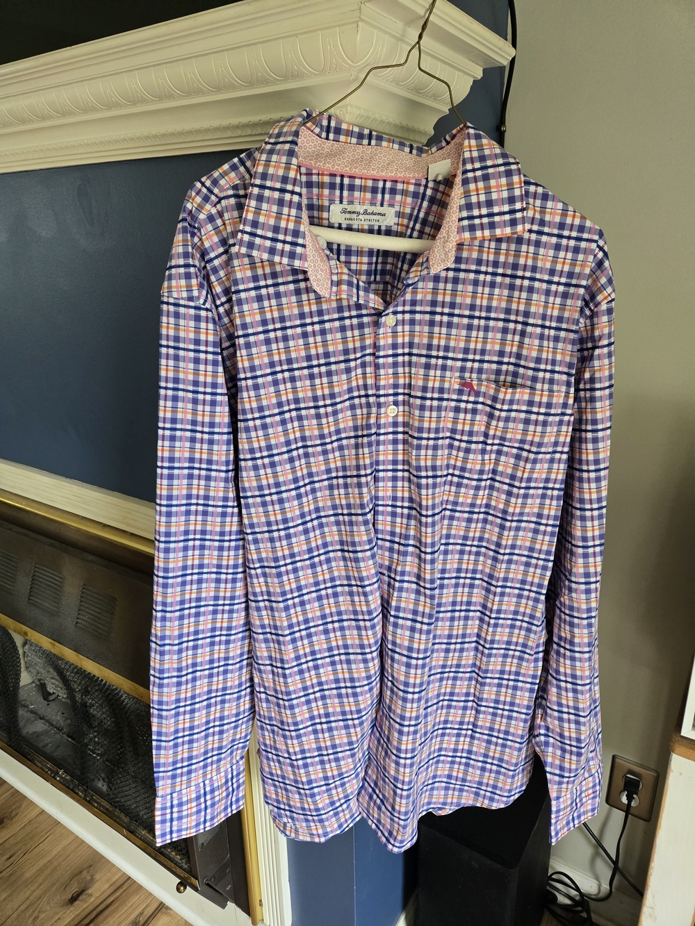 Tommy Bahama Pink and Blue And Purple Plaid Long-Sleeve Button-Down Shirt